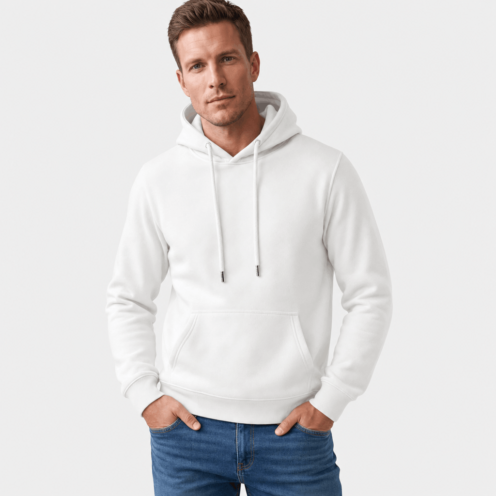 Romeo Brushed Fleece Hoodie – Midweight Drawstring Kangaroo Pockets Relaxed Pullover