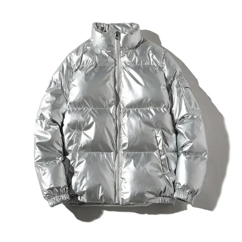 Women’s High-Shine Puffer Winter Jacket – Quilted Zip-Up Insulated Outerwear for Cold-Weather Travel Weekend and Everyday Seasonal Styling