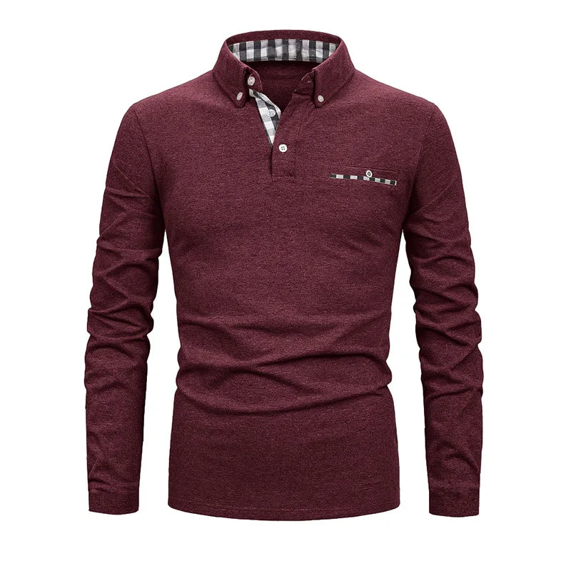 GEOMETRIC GRID POLO SHIRT FOR MEN
