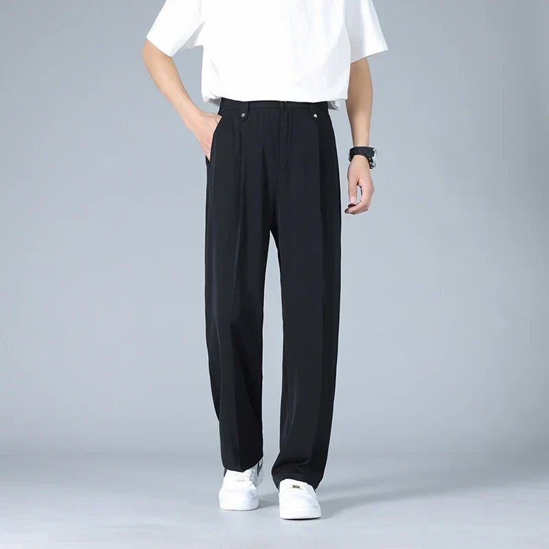 Men’s Pleated Wide Leg Dress Pants