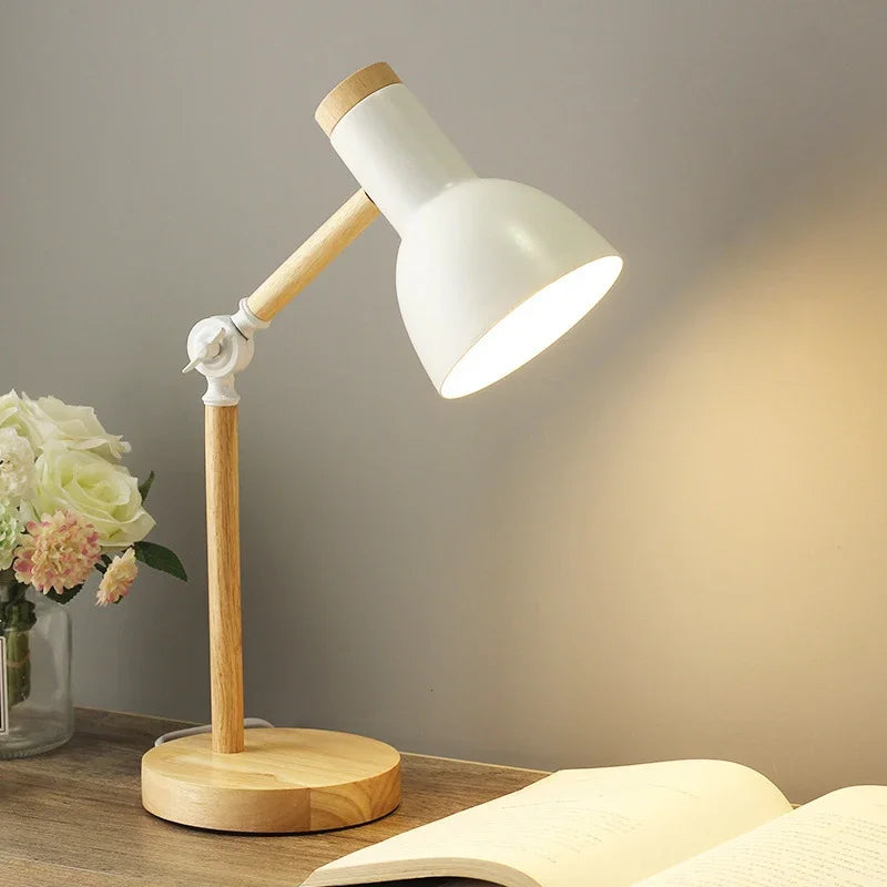 Solberg Adjustable Wooden Table Lamp