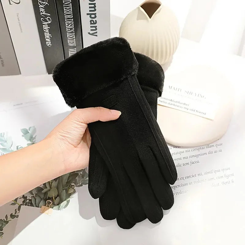 Lunavia Faux Suede Plush Gloves