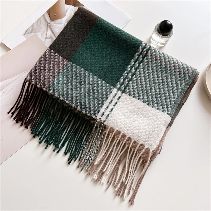 Arvella Plaid Tassel Scarf