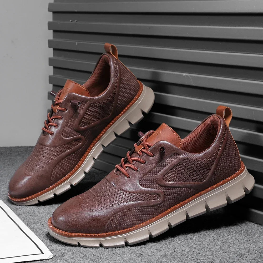 Crest Leather Sneakers