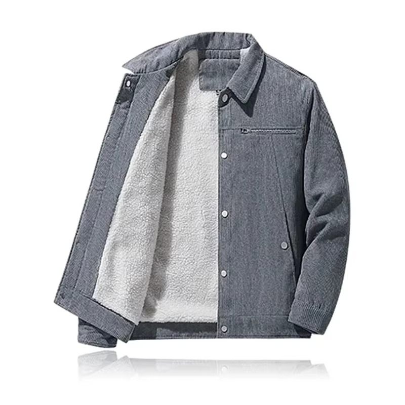 Men's Corduroy Jacket | Fleece-Lined Cotton Coat