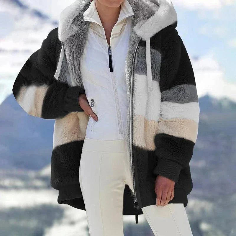Women’s Arlena Plush Colorblock Overcoat