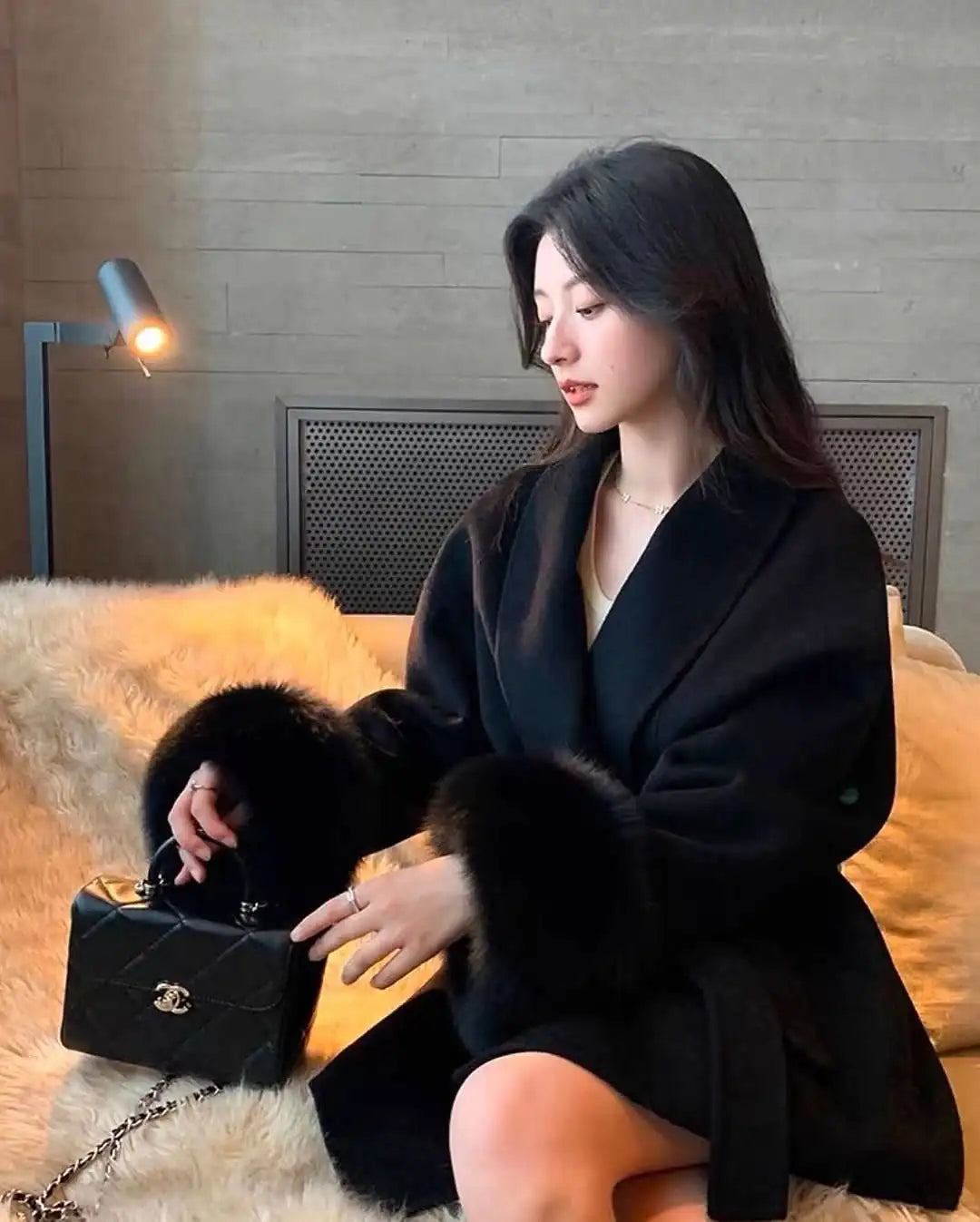 Elysia Faux Fur Cuff Coat