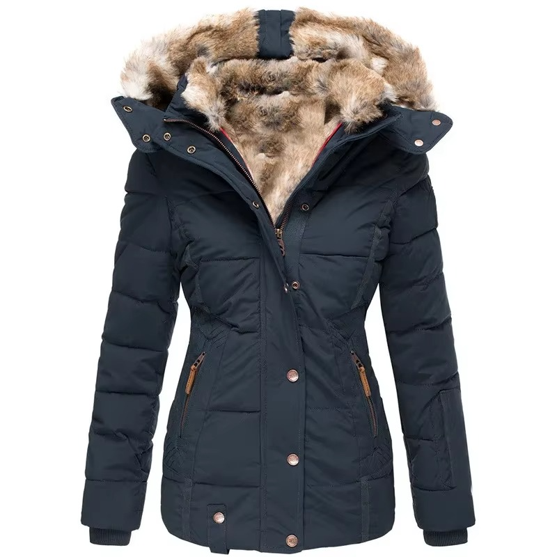 Women's Hooded Parka Jacket | Faux Fur Trim Winter Coat