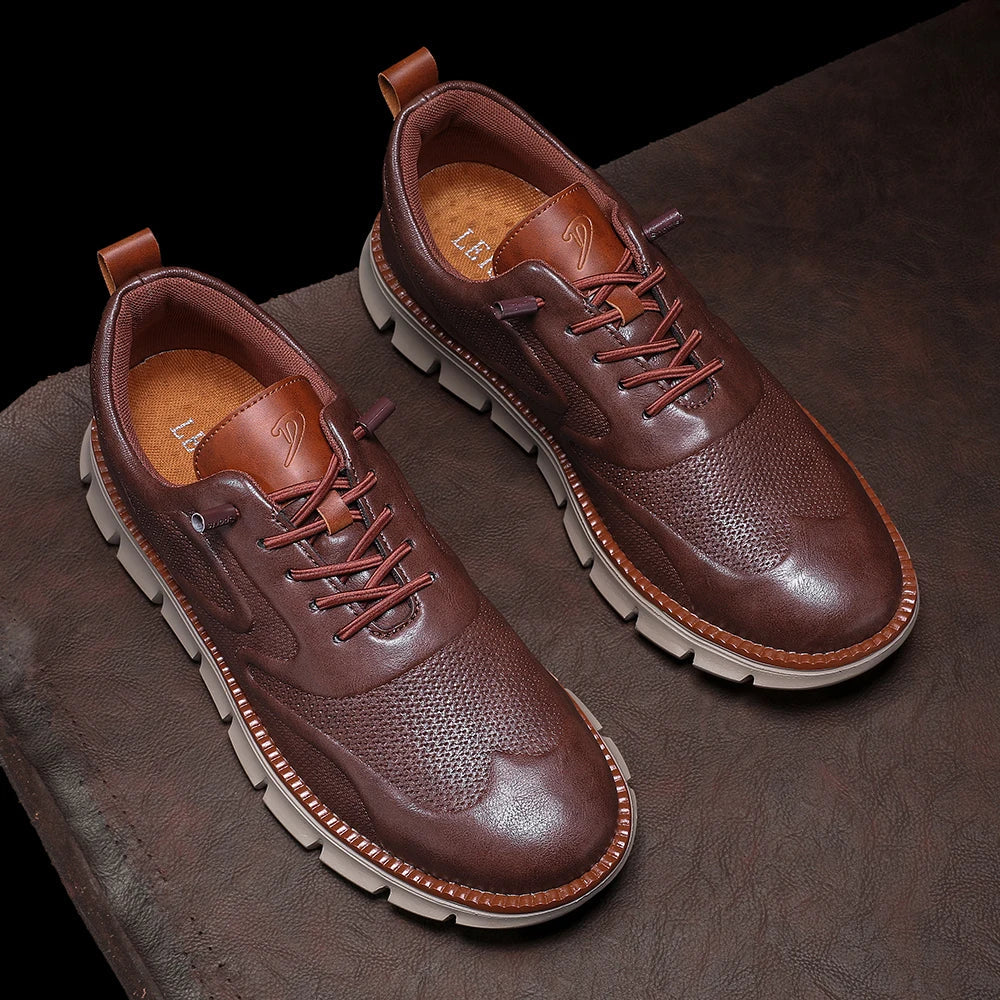 Crest Leather Sneakers