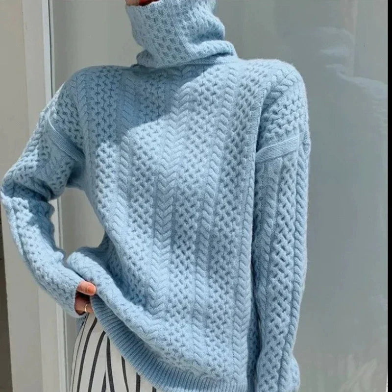 Aveline Braided Turtleneck Sweater