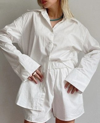 Women's Loose Fit Pyjama Set | Striped Nightwear