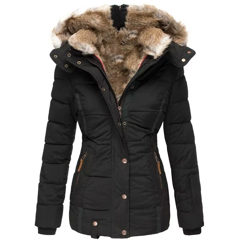 Women's Hooded Parka Jacket | Faux Fur Trim Winter Coat
