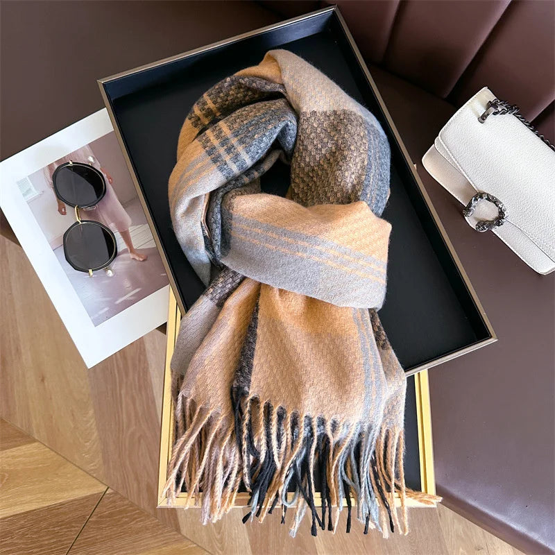 Arvella Plaid Tassel Scarf