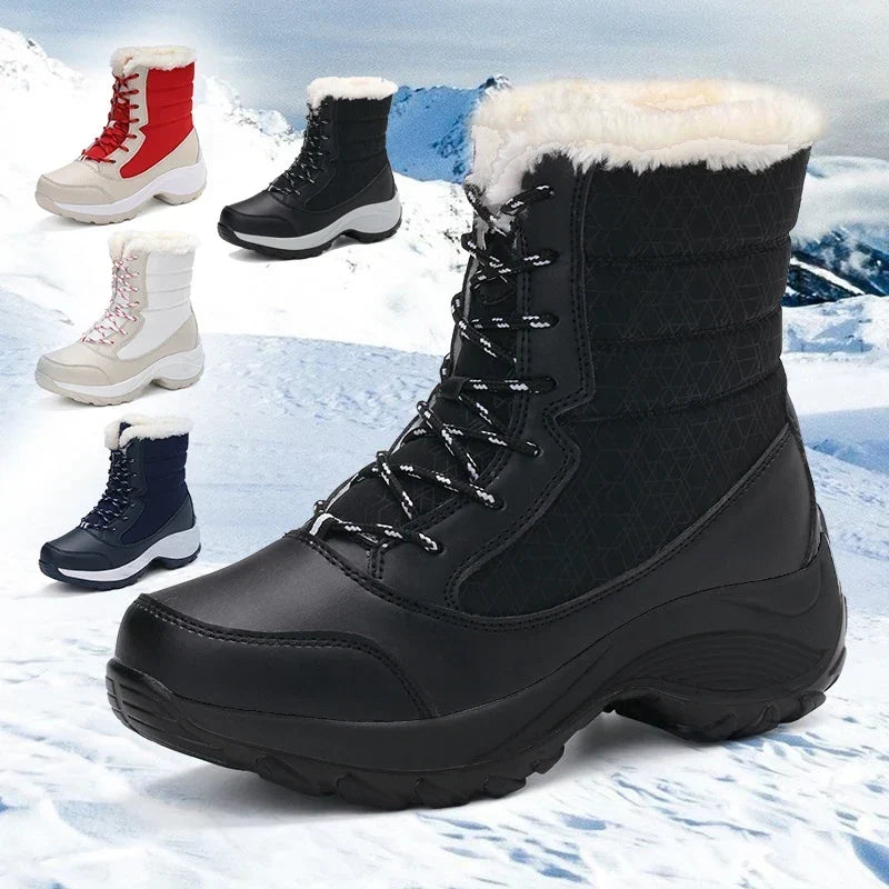 Women's Waterproof Snow Boots | Faux Fur Lined Winter Ankle Boots