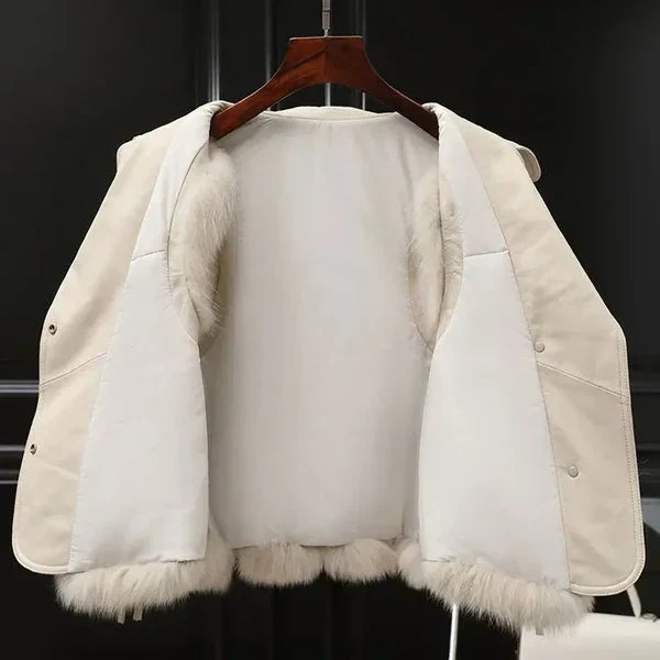 Amelia Women's Plush Faux Fur Vest – Cozy Waist-Length Layering Essential