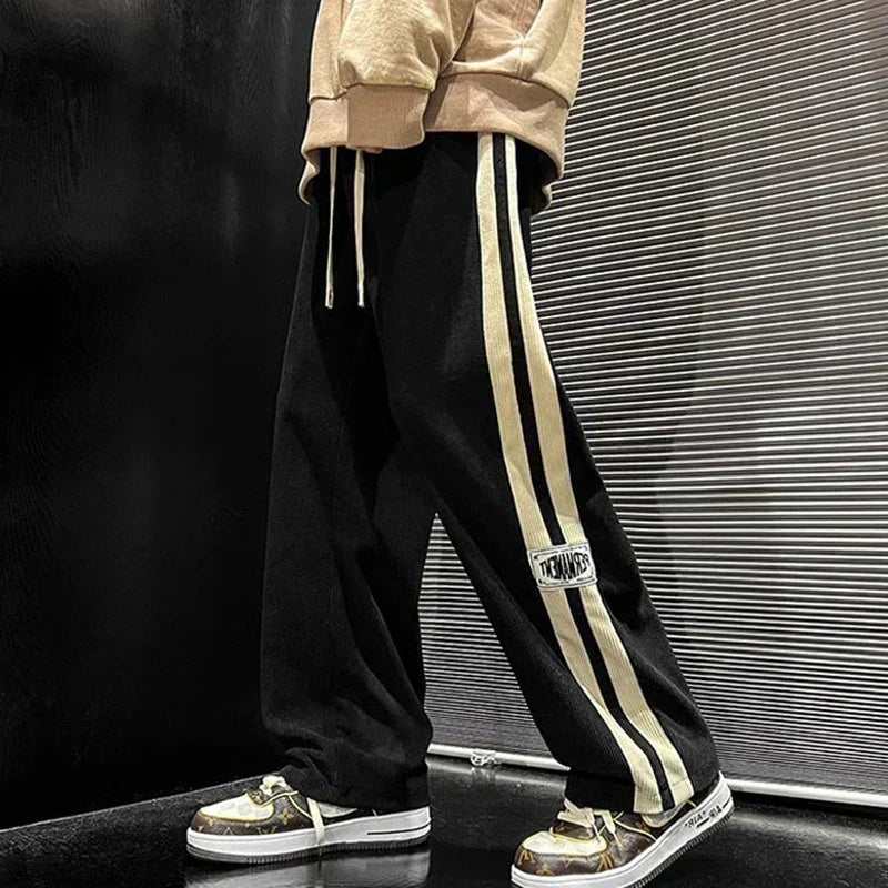 Men’s Wide Leg Side Stripe Joggers