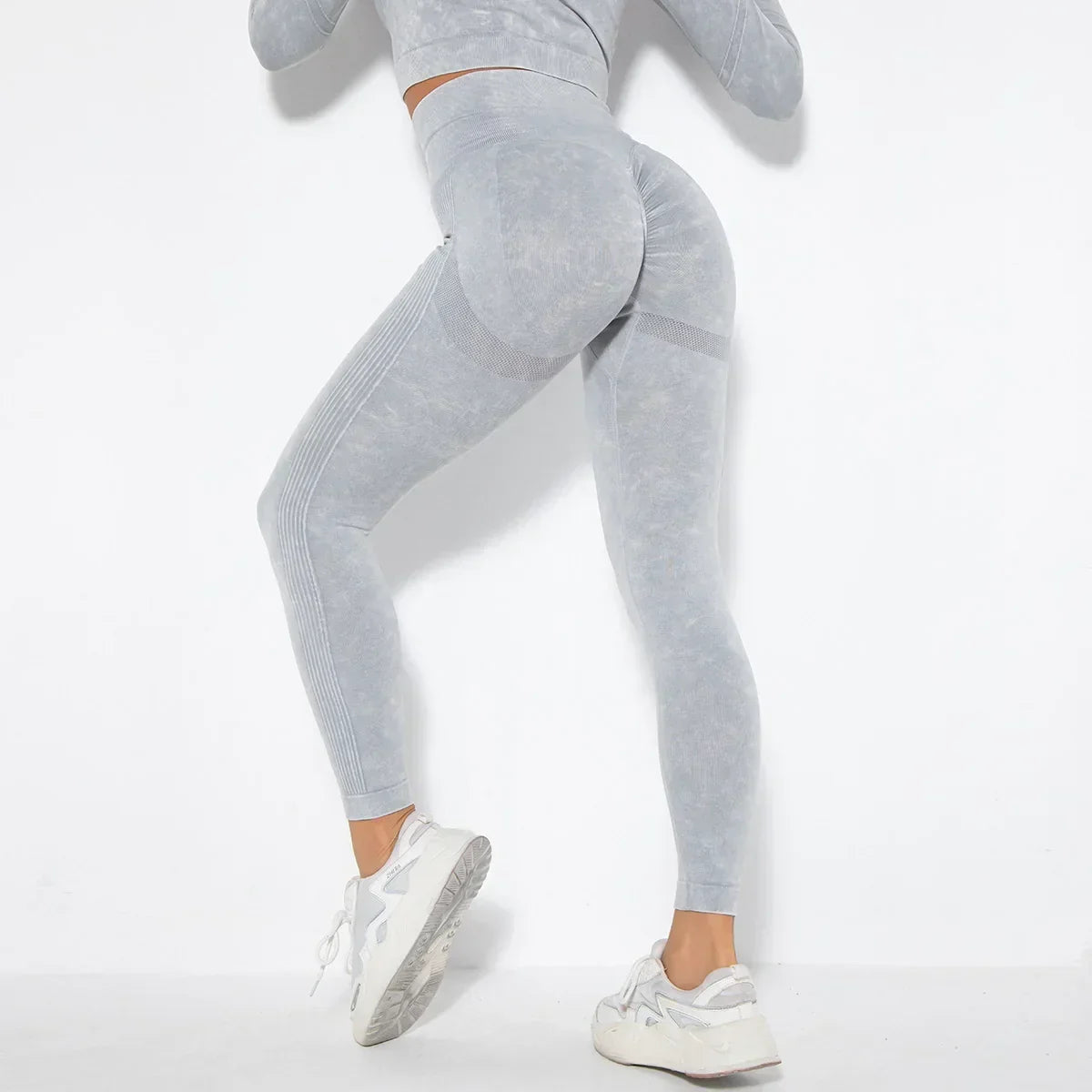 Women's Seamless Cropped Yoga Top Long Sleeve Crew Neck