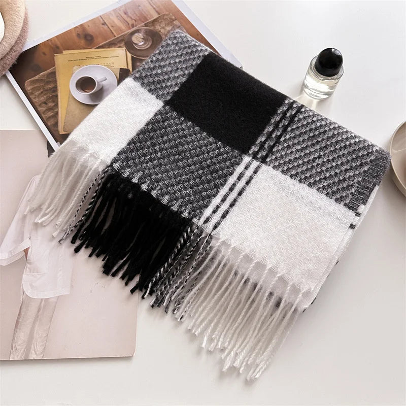 Arvella Plaid Tassel Scarf