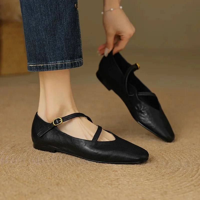 Elora Leather Flats
