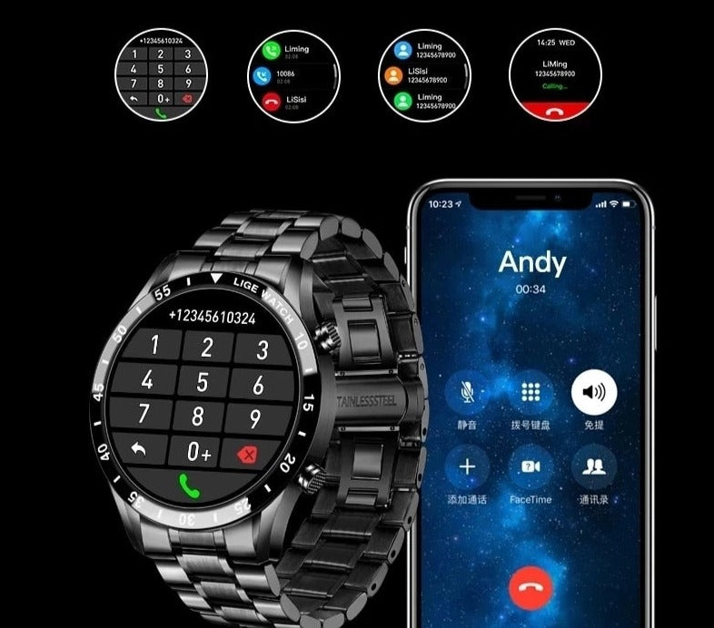 Luxury Men's Smartwatch | Multisport Mode | Health Monitoring