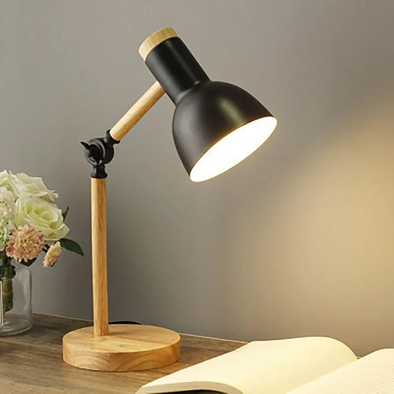 Solberg Adjustable Wooden Table Lamp