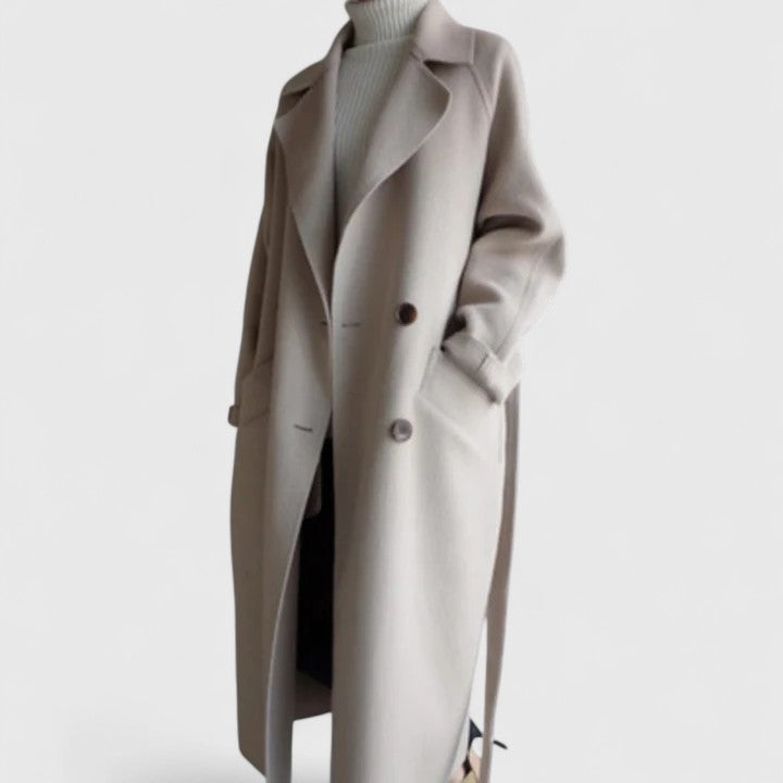 Women's Double-Breasted Wool Coat | Tailored Autumn Winter Coat