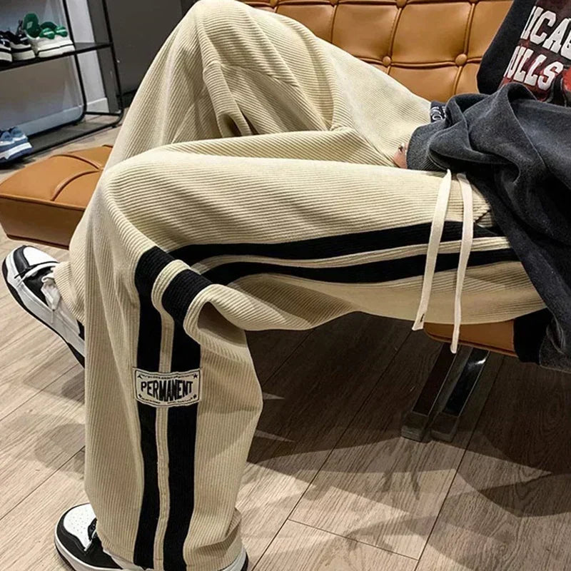 Men’s Wide Leg Side Stripe Joggers