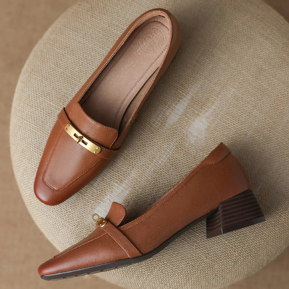 Aveline Genuine Leather Heels