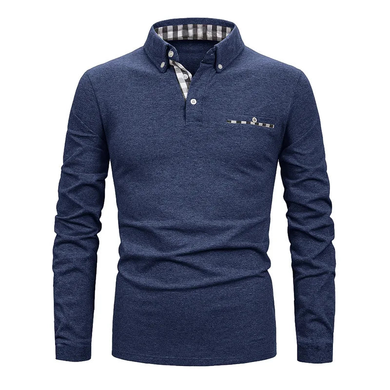 GEOMETRIC GRID POLO SHIRT FOR MEN