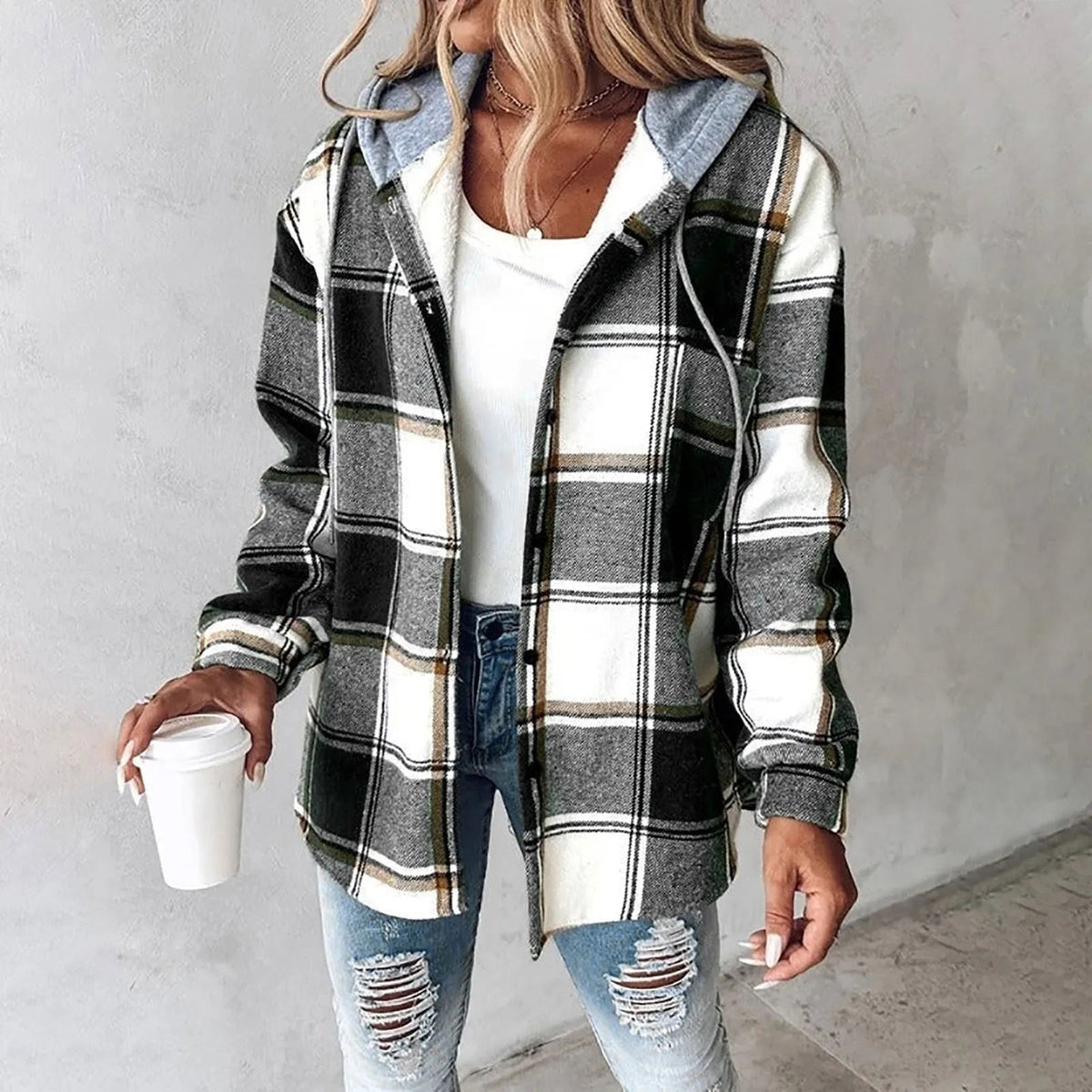 Veronique | Checkered Lined Cardigan