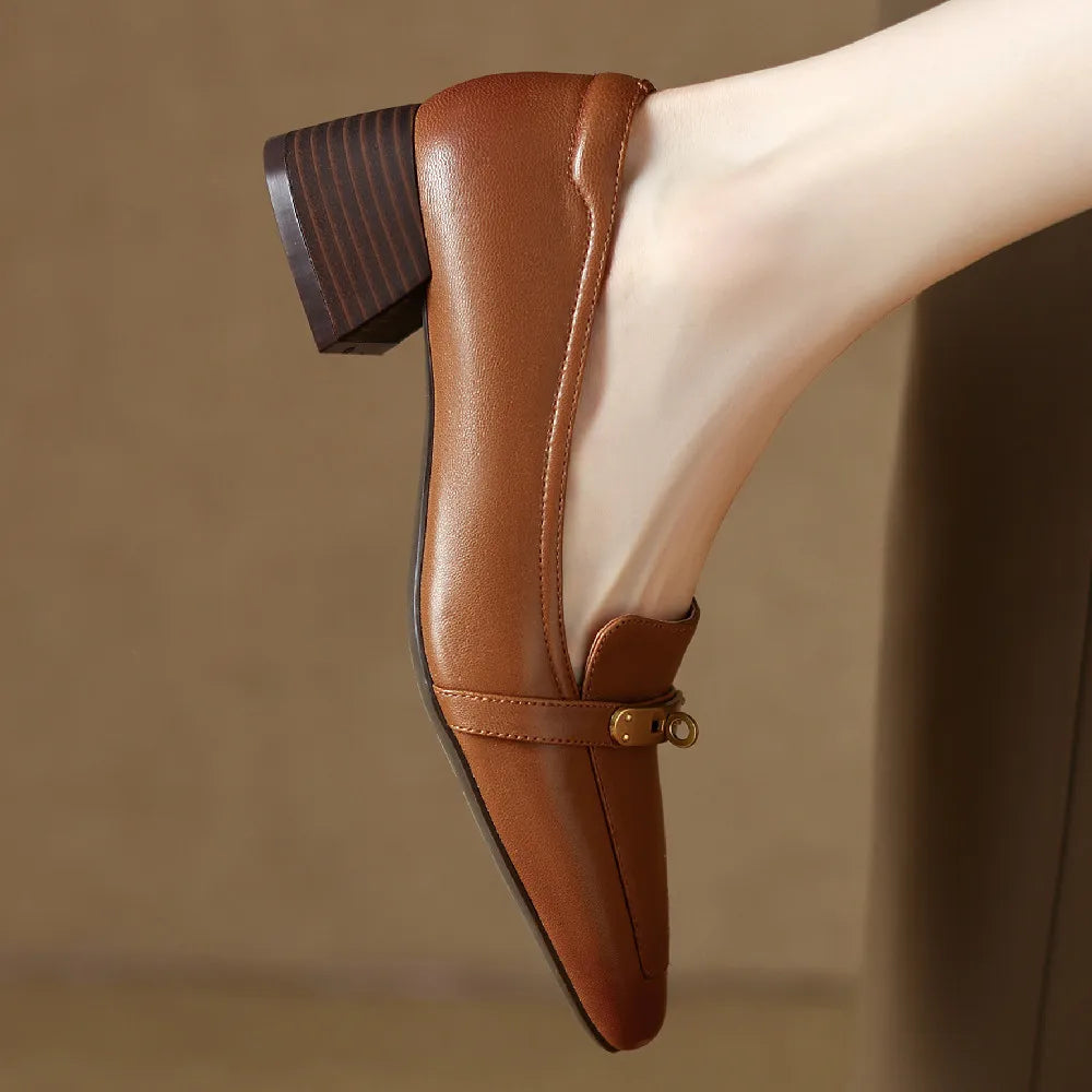 Aveline Genuine Leather Heels