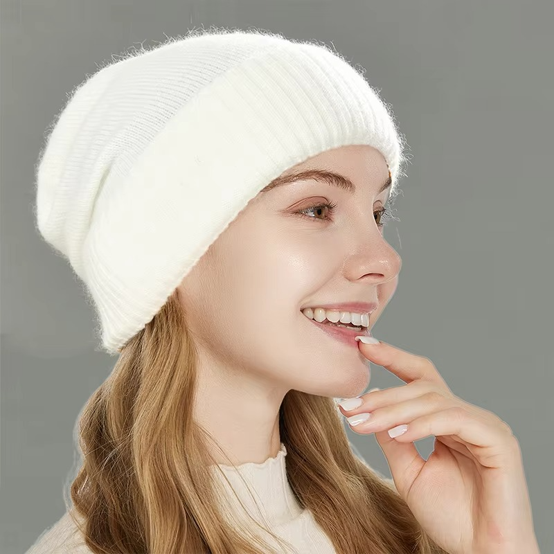 Women's Pure Wool Beanie | Satin-Lined Winter Hat