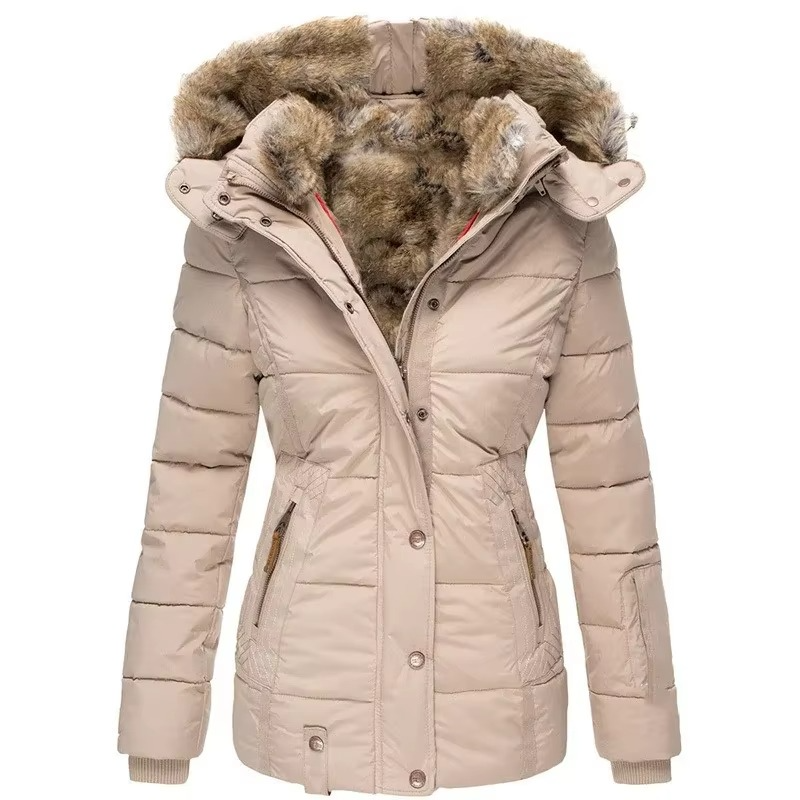 Women's Hooded Parka Jacket | Faux Fur Trim Winter Coat