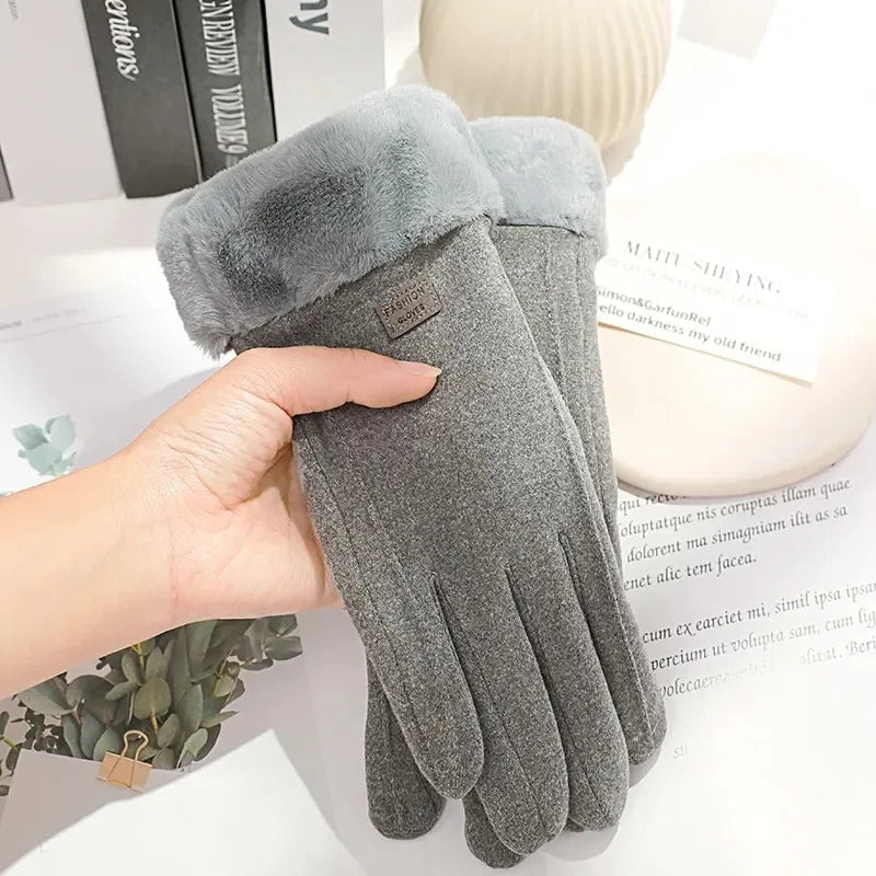 Lunavia Faux Suede Plush Gloves