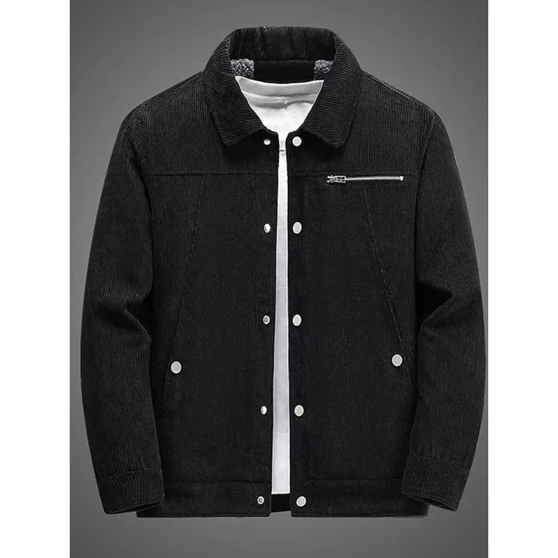 Men's Corduroy Jacket | Fleece-Lined Cotton Coat