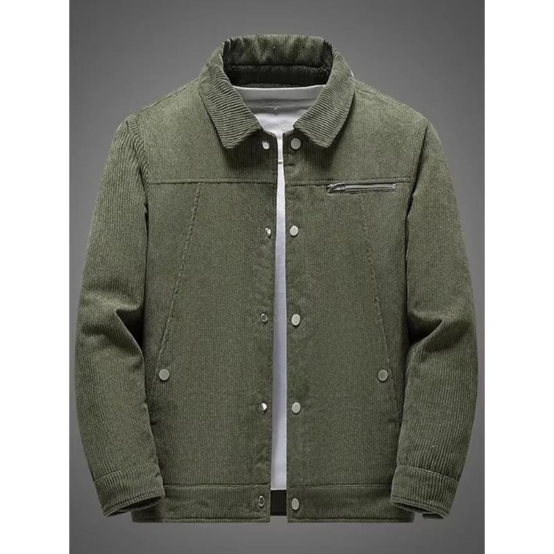Men's Corduroy Jacket | Fleece-Lined Cotton Coat