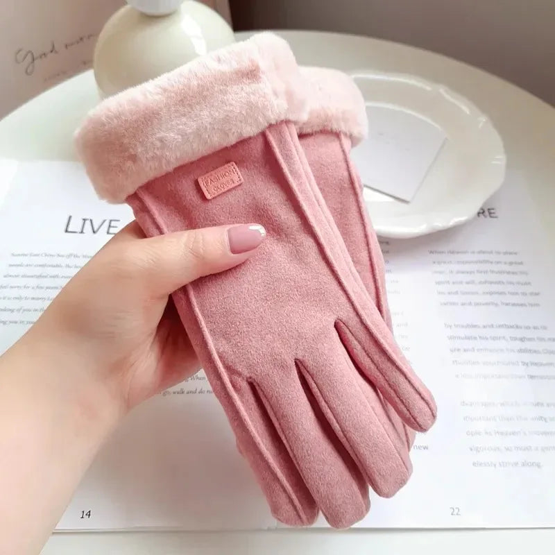 Lunavia Faux Suede Plush Gloves