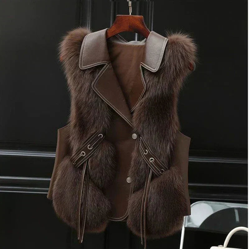 Kendall | Women's Fluffy Faux Fur Gilet with Lightweight Casual for Layering Vest