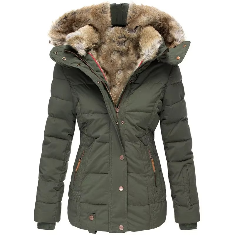 Women's Hooded Parka Jacket | Faux Fur Trim Winter Coat