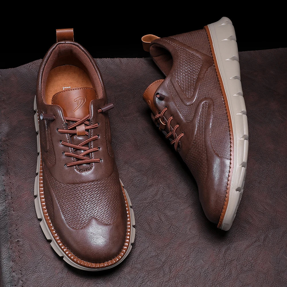 Crest Leather Sneakers