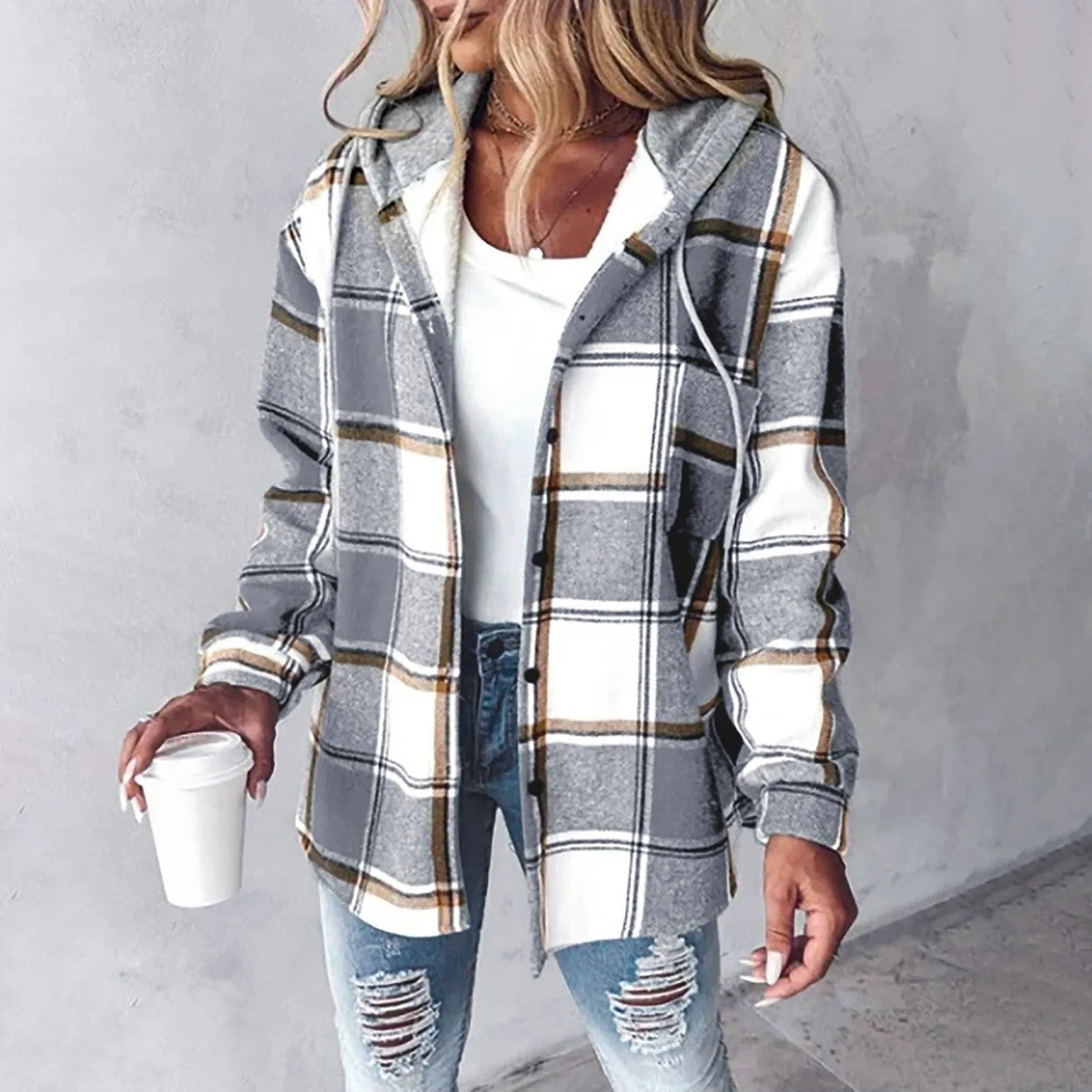 Veronique | Checkered Lined Cardigan