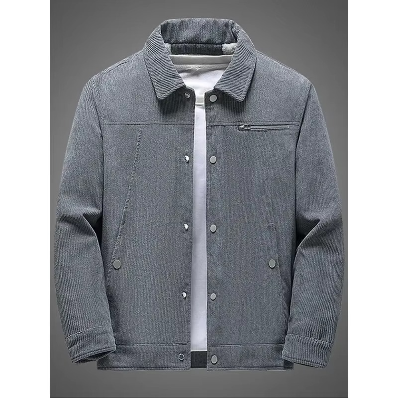 Men's Corduroy Jacket | Fleece-Lined Cotton Coat