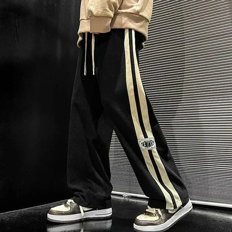 Men’s Wide Leg Side Stripe Joggers