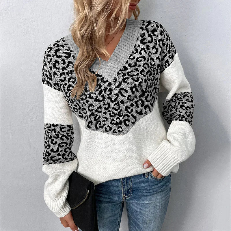 Josephine | V-neck Leopard Sweater
