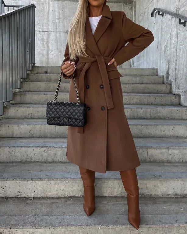 Isla | Long Lapel Button-Front Winter Coat
