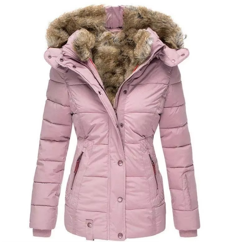 Women's Hooded Parka Jacket | Faux Fur Trim Winter Coat