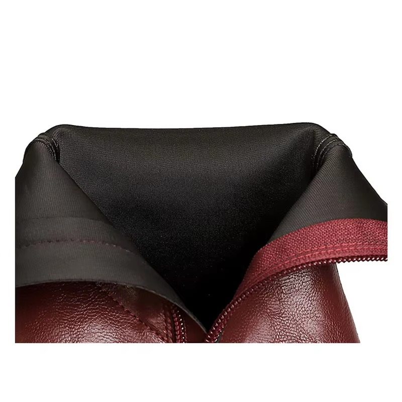 Women's Leather Pointed Toe Ankle Boots with Side Zip