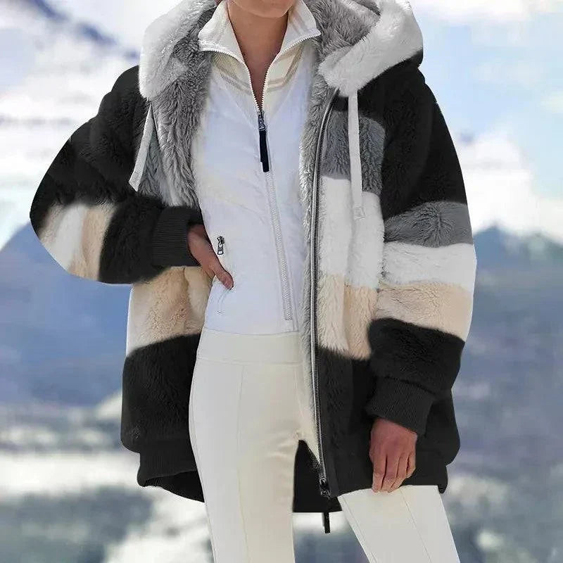 Women’s Arlena Plush Colorblock Overcoat