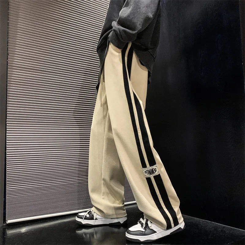 Men’s Wide Leg Side Stripe Joggers