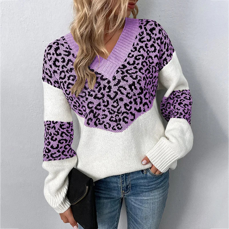 Josephine | V-neck Leopard Sweater